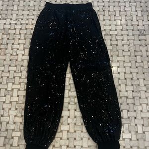 Black sparkling sequins pants